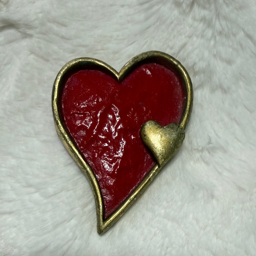 **3/$15** Double Heart Brooch/Lapel Pin